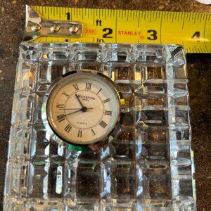 SMALL WATERFORD CUT CRYSTAL DESK VANITY CLOCK